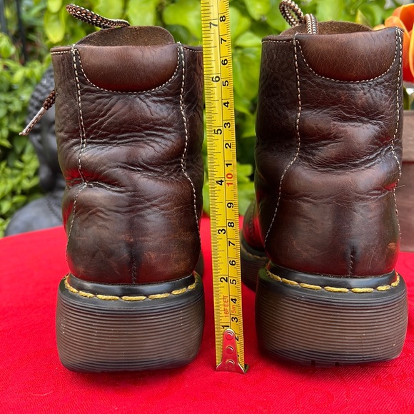 Dr. Martens Vintage Wedge Platform Brown Leather Boots - Picture 13 of 17